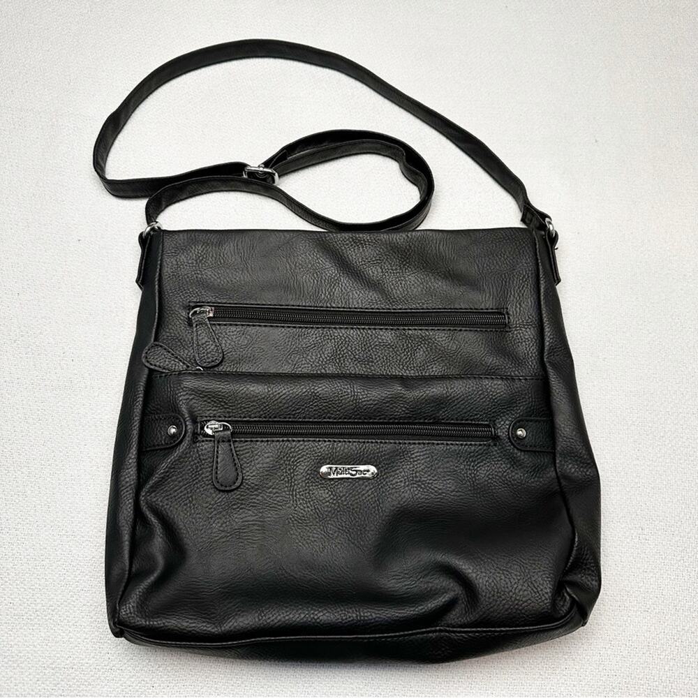 Black MultiSac Handbag lots of compartments Clean Shoulder bag or crossbody